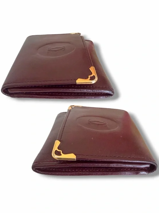 Cartier coin case square purse / wallet Must de Bordeaux 73184184 - Picture 11 of 16